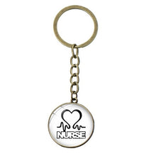 Load image into Gallery viewer, “Live Love Nurse ” And Other Letter Glass Key Chains
