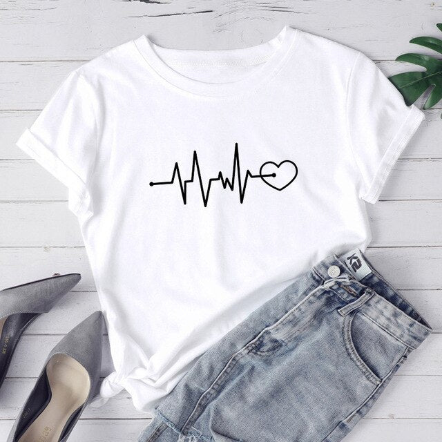 Graphic Women's 'Heartbeat' T-Shirt