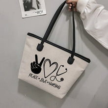 Load image into Gallery viewer, &quot;Peace, Love, Nursing&quot; Tote Bag

